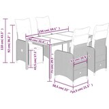 vidaXL vrtna bistro garnitura 5-delna z blazinami rjav poli ratan | Shoptok.si