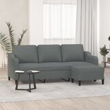 The Living Store Kavč trosed s stolčkom za noge temno siv 180 cm blago - Trosed S Stolčkom Za Noge, (21657126) u
