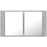 vidaXL LED kupaonski ormarić s ogledalom siva boja betona 80x12x45 cm | shoptok.hr