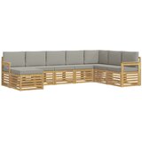  Set vanjskih sofa 8 kom. Bijela i svijetlosiva Poliester | shoptok.hr