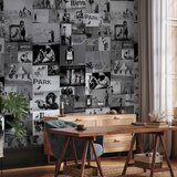  Tapeta - Banksy - grey collage 49x1000 Samoljepljiva | shoptok.hr