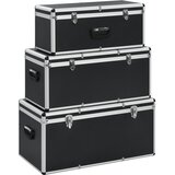  Kutije za pohranu 3 kom crne aluminijske | shoptok.hr