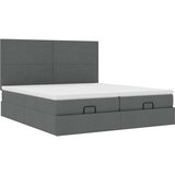vidaXL Otomanski posteljni okvir z vzmetnicami siv 160x200 cm blago | Shoptok.si