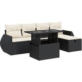 6-dijelni set vrtnih sofa s jastucima crni od poliratana Slike