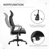  Uredska stolica stolica za pisanje s funkcijom ljuljanja podesiva visina s naslonom za glavu i lumbalnom potporom crna | shoptok.hr