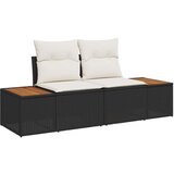  7-delni vrtni jedilni set z blazinami črna Poli ratan acacia, (22093557) | Shoptok.si