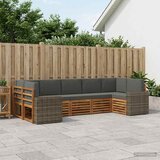  Sekcijska garnitura 7 pcs Prirodna i antracit Poliester | Eponuda.com