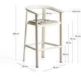 Kave Home Kremno bel vrtni barski stol iz masivnega lesa Erice – | Shoptok.si