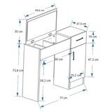 Hanah home Sto za šminkanje 108x77x37,3cm Bež-Bijeli | Eponuda.ba