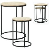  Kolekcija Home & Styling 921671 set 2 klubskih mizic – MDF plošča z lesnim učinkom, kovinski okvir, črno-rjava | Shoptok.si