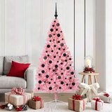 vidaXL Umjetna preddekorirana božićna jelka Roza 180 cm PVC | Shoptok.si