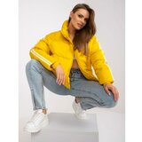 Fashion Hunters Yellow quilted winter jacket Cene