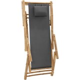  Ležaljka od bambusa i platna tamnosiva | shoptok.hr