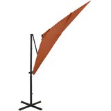  Konzolni vrtni suncobran sa stupom LED 250 cm terakota | shoptok.hr