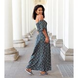 Gemre Black maxi floral dress Marcello | Shoptok.si