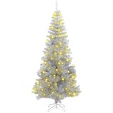 vidaXL Umetna božična drevesa z LED lučmi srebrna 180 cm PET Cene