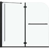 vidaXL Tuš-kabina s duplim sklopivim vratima ESG 120x68x130 cm crna | shoptok.hr