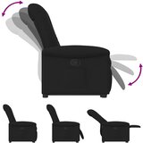  Naslonjač na podizanje od tkanine crni | shoptok.hr