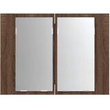  LED ormarić s ogledalom smeđa boja hrasta 60x12x45 cm drveni | shoptok.hr