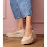 Gemre Beige platform shoes made of eco-leather Huron | Shoptok.si