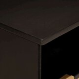 vidaXL TV omarica Črna in zlata 100 x 33 x 46 cm trden mangov les | Shoptok.si