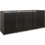 Spremište za 4 kante za smeće crno 274 x 80 x 117 cm poliratan