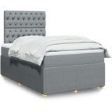Maison Chic Box spring postelja - Vzmetna postelja z vzmetnico svetlo siva 120x200 cm blago SL4449, (21904104) | Shoptok.si