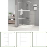 The Living Store Pregrada za tuš bela 100x195 cm prozorno ESG steklo - Tuš Stena, (21745285) Cene