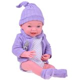  Sretna beba lutka u ljubičastom džemperu i šeširu, 40 cm | shoptok.hr