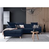 Miuform temno modra žametna raztegljiva kotna sedežna garnitura (levi kot) sweet harmony – | Shoptok.si