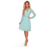 Numoco pleated dress with neckline and long sleeves | shoptok.hr