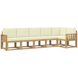 vidaXL Zunanja garnitura za sedenje 6 pcs Bela in krem Poliester, (5000279468) | Shoptok.si