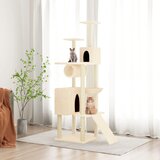 vidaXL Penjalica za mačke sa stupovima za grebanje krem 168 cm | shoptok.hr