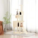 vidaXL Penjalica za mačke sa stupovima za grebanje krem 168 cm