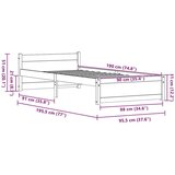  Krevetna konstrukcija s uzglavljem Voštano smeđa 90 x 190 cm | shoptok.hr