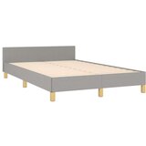 vidaXL Posteljni okvir z vzglavjem svetlo siv 120x190 cm tkanina | Shoptok.si