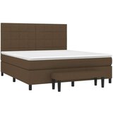  Box spring postelja z vzmetnico temno rjava 160x200 cm blago, (20899662) | Shoptok.si