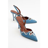 LuviShoes Molpo Denim Blue Women's Heeled Shoes Cene