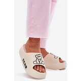 Boto Ladies Foam Slippers On Massive Sole With Bear Light Beige Lamira | Shoptok.si