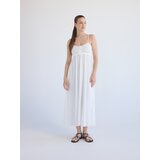 Reserved Midi haljina s naramenicama u stilu negližea - krem | shoptok.hr