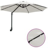  Zidni vrtni suncobran sa LED-ima Bež 248 cm | shoptok.hr