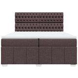  Krevet s oprugama i madracem tamnosmeđi 200x200 cm od tkanine | shoptok.hr