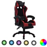 vidaXL Racing stol z RGB LED lučkami vinsko rdeče in črno umetno usnje, (20669179) Cene