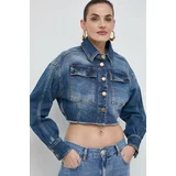 Pinko Jeans jakna ženska, mornarsko modra barva