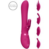 VIVE Chou - Vodoodporen vibrator z izmenljivimi glavami (roza) | Shoptok.si