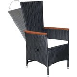  7-dijelni vrtni blagovaonski set od poliratana crni | shoptok.hr