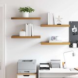 Stenska polica 4 pcs Rjava 60 x 23 x 4 cm Konstruiran les, (5000200576) | Shoptok.si