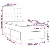  Box spring s madracem LED svjetlosivi 90x190 cm tkanina | shoptok.hr