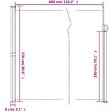  Zložljiva stranska tenda bela 220x600 cm | Shoptok.si