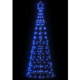 vidaXL Osvetljena novoletna jelka stožec 200 LED modra 182 cm | Shoptok.si